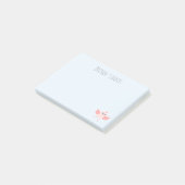 Post-it® Nom personnalisé Dancing Birdie Rose Bleu 4x3 (Incliné)