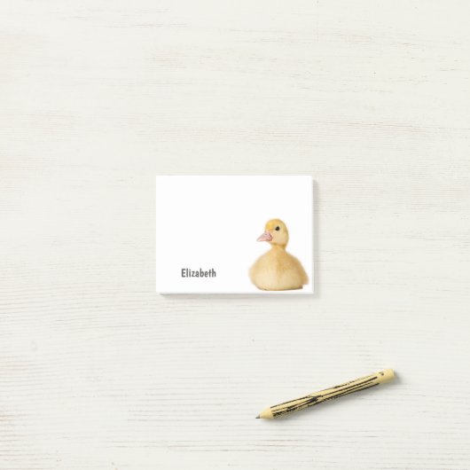 Post-it® Nom personnalisé de canard mignon (Sur un bureau)