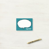 Post-it® Nom personnalisé de la bulle Sea Blue Talk (Sur un bureau)