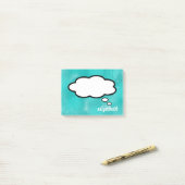 Post-it® Nom personnalisé de la bulle Sea Blue Talk (Sur un bureau)