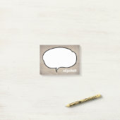 Post-it® Nom personnalisé de la bulle Talk (Sur un bureau)