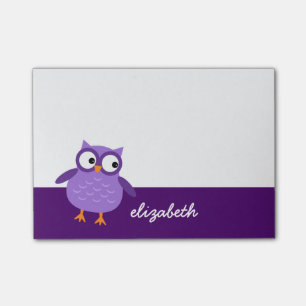 Post-it® Nom Personnalisé De La Chouette Violette Cute Pour