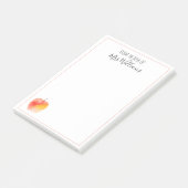 Post-it® Nom personnalisé de l'enseignant Cadeau Aquarelle  (Incliné)