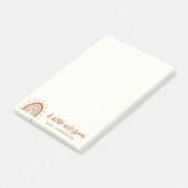 Post-it® Nom personnalisé de l'enseignant moderne Boho Rain (Incliné)