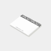 Post-it® Nom personnalisé de l'Motif de Zebra noir blanc (Incliné)