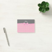 Post-it® Nom personnalisé diamant rose arc rose (Bureau)
