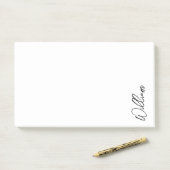 Post-it® Nom personnalisé du script moderne (Sur un bureau)