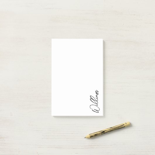 Post-it® Nom personnalisé du script moderne (Sur un bureau)