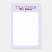 Post-it® Nom personnalisé Enseignant pourpre (Devant)