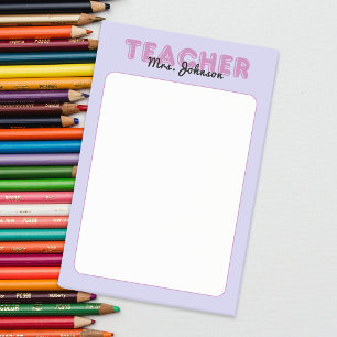 Post-it® Nom personnalisé Enseignant pourpre