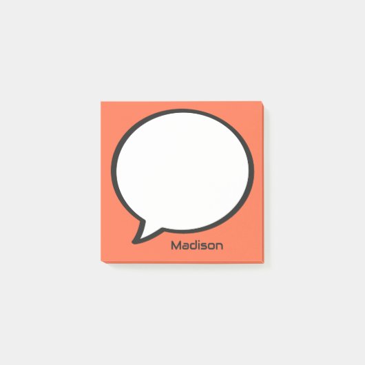 Post-it® Nom personnalisé et bulle vocale couleur (Devant)