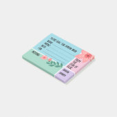 Post-it® Nom personnalisé Fleurs florales Bureau téléphoniq (Incliné)