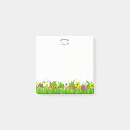 Post-it® Nom personnalisé Floral (Devant)