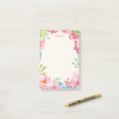 Post-it® Nom personnalisé Floral Pastel Frontière Fleur (Sur un bureau)