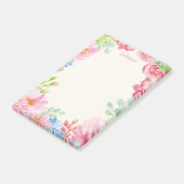 Post-it® Nom personnalisé Floral Pastel Frontière Fleur (Incliné)