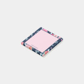 Post-it® Nom personnalisé floral rose vibrant (Incliné)