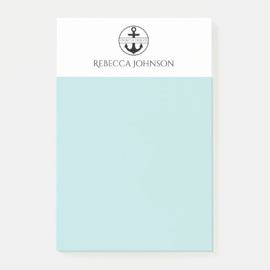 Post-it® Nom personnalisé "From the Desk of" à deux tons (Devant)