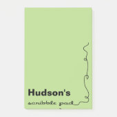 Post-it® Nom personnalisé Green Scribble Pad (Devant)