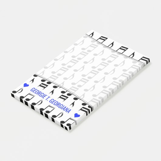 Post-it® Nom personnalisé; Grille de notes musicales Notes (Incliné)