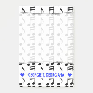 Post-it® Nom personnalisé; Grille de notes musicales Notes