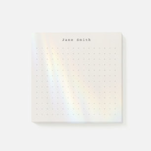 Post-it® Nom Personnalisé Grille de Points Minimaliste Mode