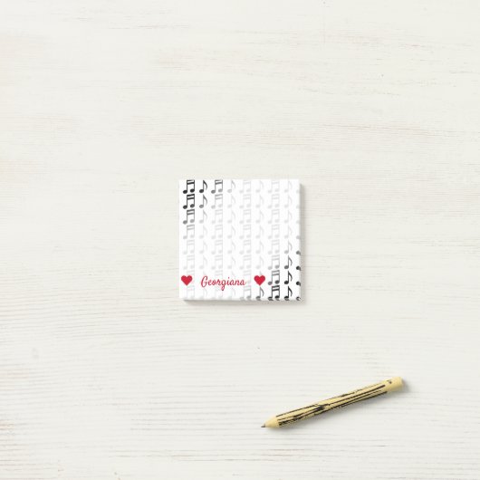 Post-it® Nom personnalisé + Grille des notes de notes (Sur un bureau)