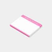 Post-it® Nom personnalisé Hot Pink Post Notes (Incliné)