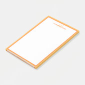 Post-it® Nom personnalisé Initiales monogrammes Orange Chic (Incliné)