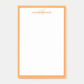 Post-it® Nom personnalisé Initiales monogrammes Orange Chic (Devant)