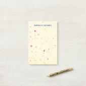 Post-it® Nom Personnalisé Jaune Joli Specké (Sur un bureau)