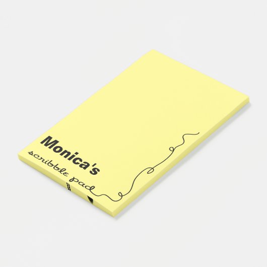 Post-it® Nom personnalisé Jaune Scribble Pad (Incliné)