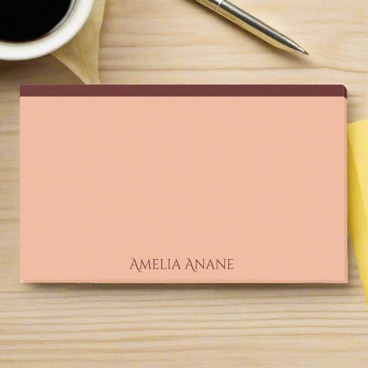 Post-it® Nom personnalisé l Blush Pink & Dark Red Typograph