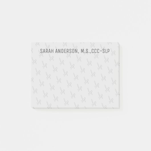 Post-it® Nom personnalisé Langue de la parole Pathologiste  (Devant)