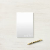 Post-it® Nom personnalisé moderne | Gradient gris (Sur un bureau)