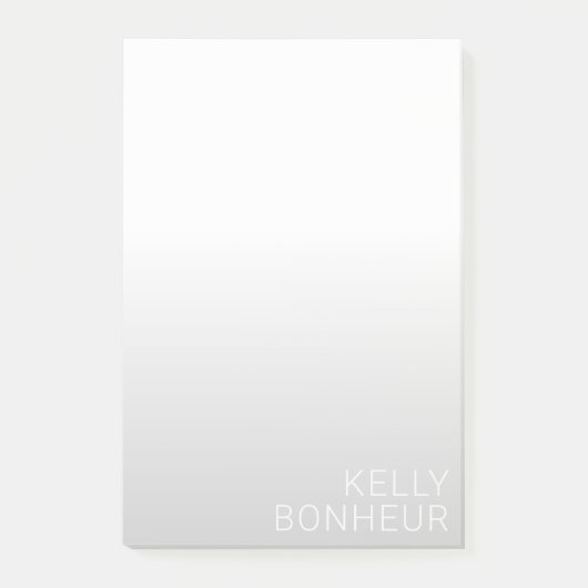 Post-it® Nom personnalisé moderne | Gradient gris (Devant)