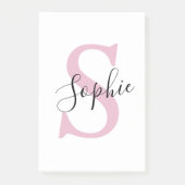 Post-it® Nom personnalisé moderne Monogramme rose (Devant)
