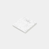 Post-it® Nom personnalisé Monogramme Élégant Marbre blanc g (Incliné)