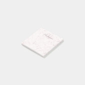 Post-it® Nom Personnalisé Monogramme Élégant Marbre Blush R (Incliné)