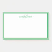 Post-it® Nom personnalisé Monogramme Initiales Vert (Devant)