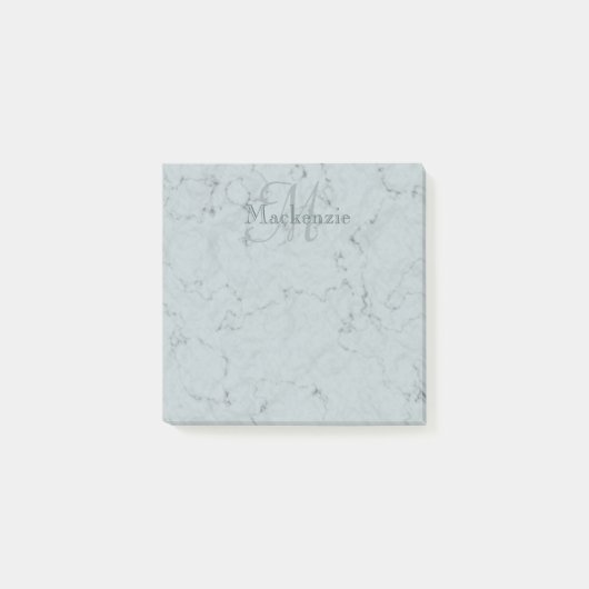 Post-it® Nom personnalisé Monogramme Marbre élégant Dusty B (Devant)