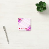 Post-it® Nom personnalisé + Motif Pink, Purple Stripes (Bureau)