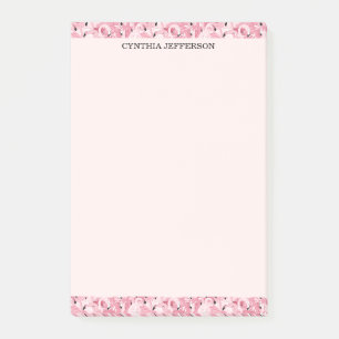 Post-it® Nom personnalisé Motif Tropical Flamant Rose