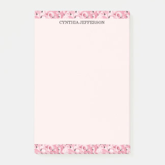 Post-it® Nom personnalisé Motif Tropical Flamant Rose