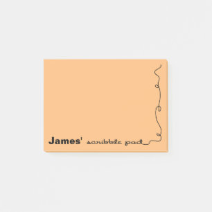 Post-it® Nom personnalisé Orange Scribble Pad