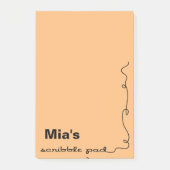 Post-it® Nom personnalisé Orange Scribble Pad (Devant)