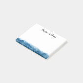 Post-it® Nom personnalisé par frontière bleue élégante (Incliné)