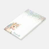 Post-it® Nom personnalisé Pastel Parties scintillant Floral (Incliné)