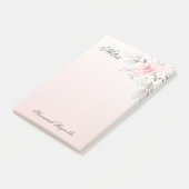 Post-it® Nom personnalisé PINK FLORAL ROSES Bloc-notes (Incliné)