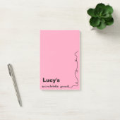 Post-it® Nom personnalisé Pink Scribble Pad (Bureau)