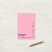 Post-it® Nom personnalisé Pink Scribble Pad (Sur un bureau)